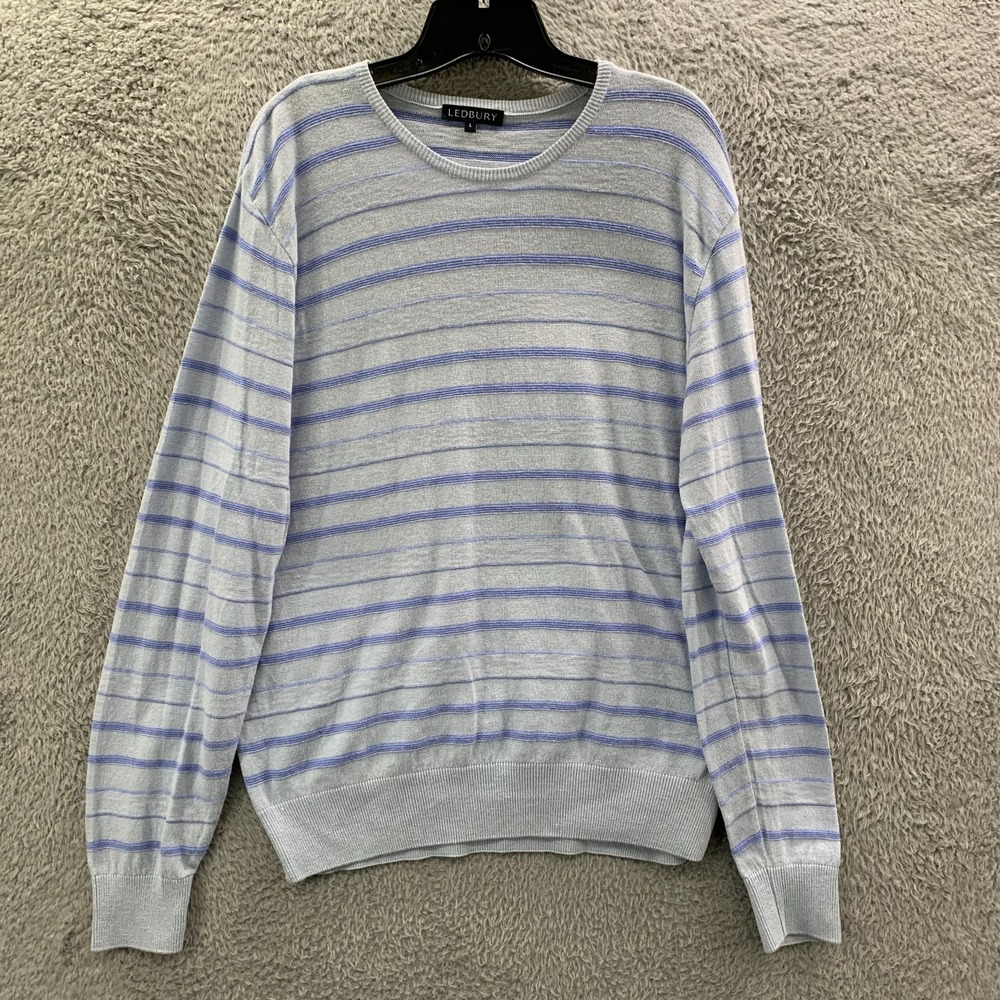 LEDBURY Sweater Womens Large Top Striped Blue*